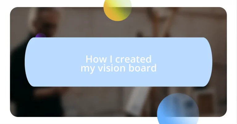 How I created my vision board